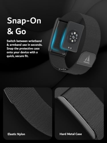 Image of TUDIA Stretchable Wrist & Armband Case for Amazfit Helio Strap [2-in-1 Strap] Bicep & WristBand for Helio Fitness Tracker (Case & Band Only)
