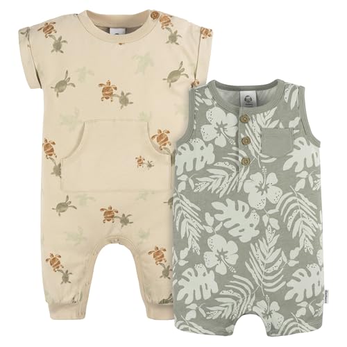 Image of Gerber baby-boys Short Leg and Long Leg Romper Set