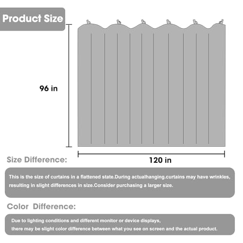 Image of Room Divider Blackout Curtain Track Curtains Wall Dividers Panels Screen for Living Rooms Bedroom Office Privacy Partition Separation, W120 x L96 Inch,1 Panel, Black