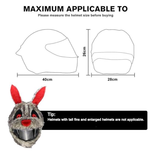Housse de casque de moto lapin et couvre-casque intégral rigolo