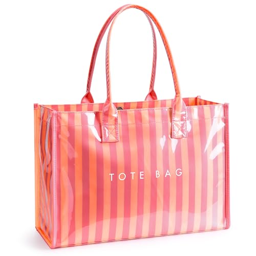 Image of KALIDI PVC Tote Bag Women's Kraft Paper Work Handbags Purses with Top Handle