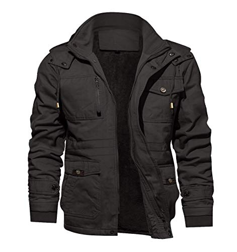 Veste Bomber Cargo Homme KEFITEVD - Chaud Et Coupe-Vent - Style Militaire - Poches Zippées