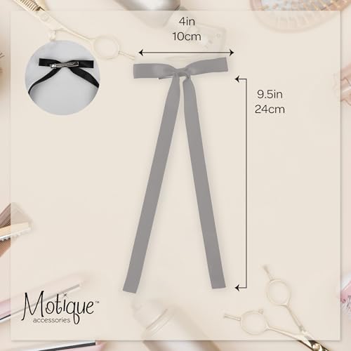 2 piezas Lazos de Satinado para el Cabello color gris miniatura 5