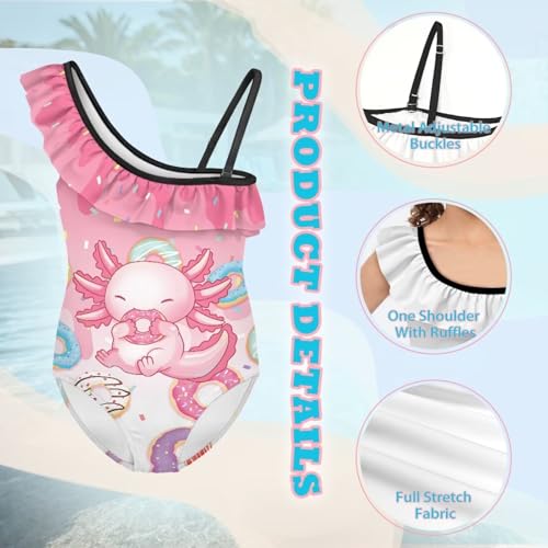 One Piece Swimsuit for Teen Trendy Summer One-Shoulder Bathing Suits Lightweight Ruffle Swimwear for Girls4