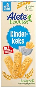 Alete bewusst Kinderkeks ab dem 8 Monat Butterkeks aus Weizen für Kinder handlich verpackte Kekse als kleiner Snack perfekt