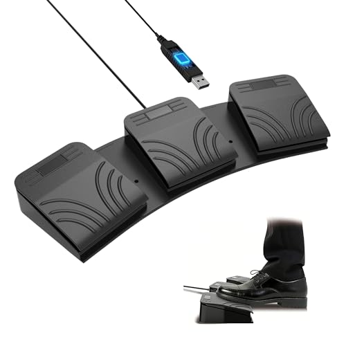 LYRIXEN USB Triple Foot Pedal Programmable Silent Optical HID Keypad