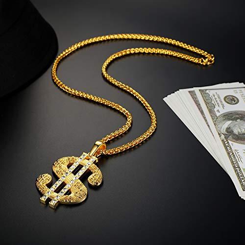 Gold Chain for Men with Dollar Sign Pendant Necklace2