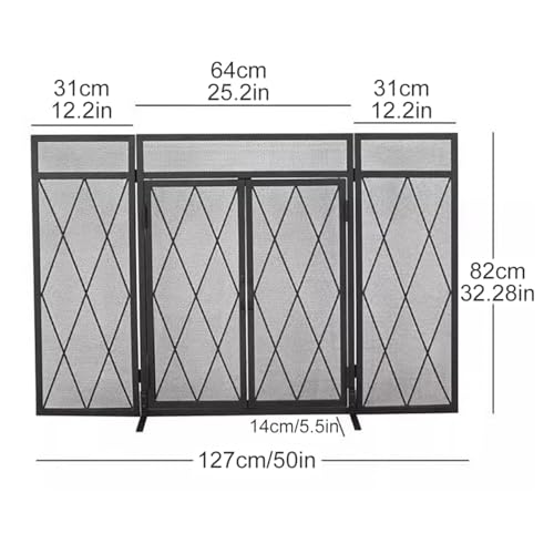 Pantalla para chimenea con puerta de facil acceso y estructura protectora de hierro 4