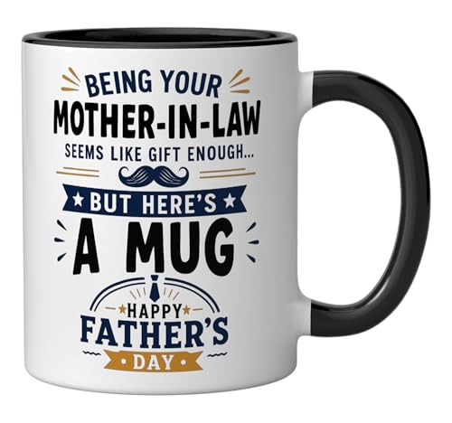 Taza de cerámica para Día del Padre negro/blanco miniatura 2