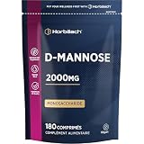 D Mannose 2000mg | 180 Poudre Gélules Vegan | Monosaccharide | Cure de 3 Mois | Haut Dosage | Horbaach