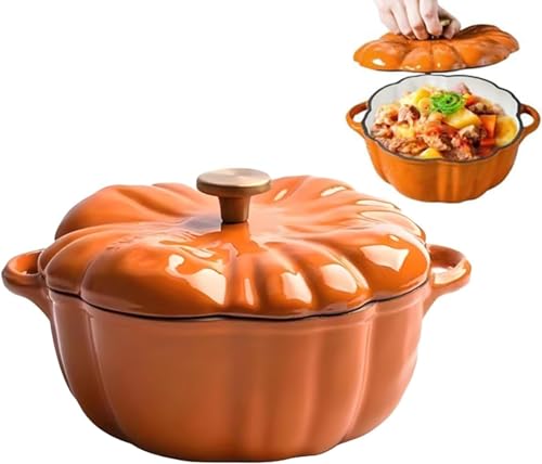 Zucca Pentola in ghisa, zucca forno olandese con coperchio, casseruola da cucina, casseruola smaltata, pentola per zucca, stufato, pentola per zuppa, regalo di Halloween