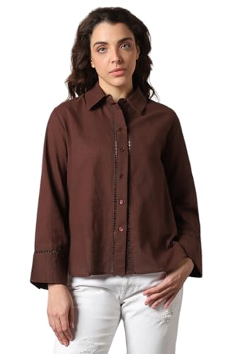 Image of HIGH Star Oversized Solid Shirt for Women | Stylish Tops for Women | Comfortable and Trendy Casual Shirt