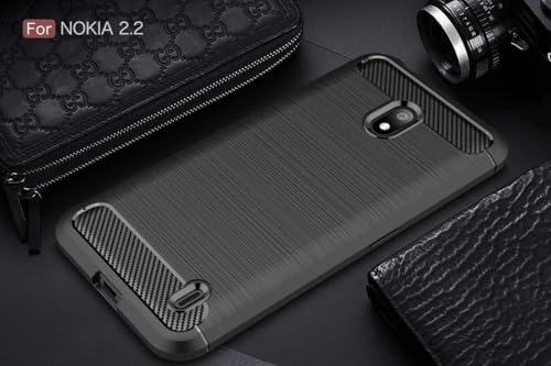 Image of Hybrid Carbon Fiber Back Case for Nokia 2.2 (Black)