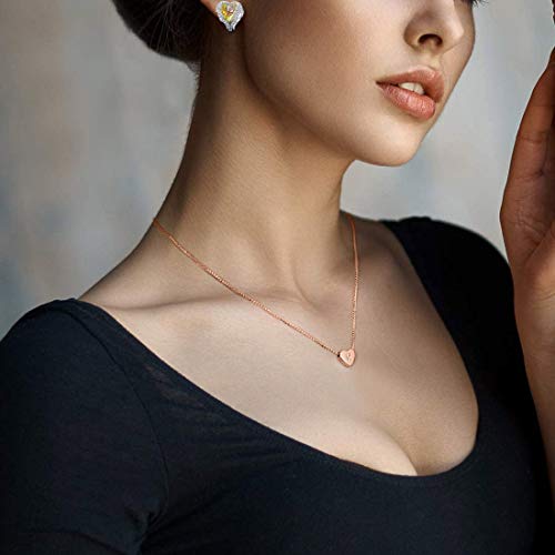 Turandoss S925 Sterling Silver Initial Necklace for Girls Women, Dainty Hypoallergenic Sterling Silver Letter Initial Heart Necklace for Women Jewelry Gifts4