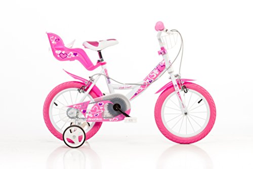 Dino Bikes Mädchen Kinderfahrrad weiß 164RN Mädchenfahrrad – 16 Zoll | TÜV geprüft | Original | Kinderrad mit Stützrädern Das Fahrrad als Geschenk Mädchen – Bild 4