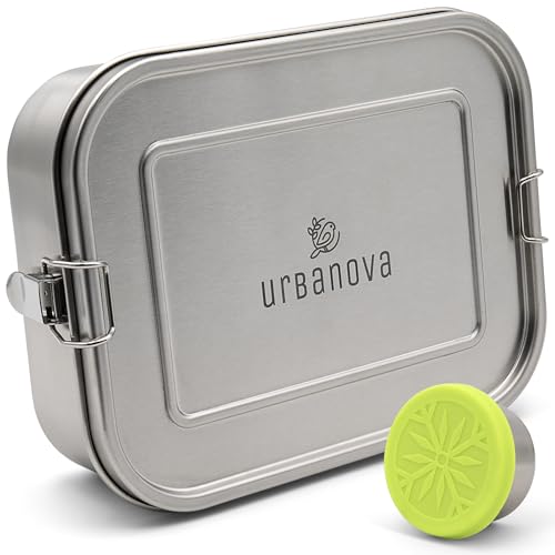 Large 304 Stainless Steel Bento Box for Adults (47oz) - 3 Compartment Lunch Box Containers with Condiment Container & Leakproof Lid for Work - Metal Food Storage lunchbox for Adults, Men, Women