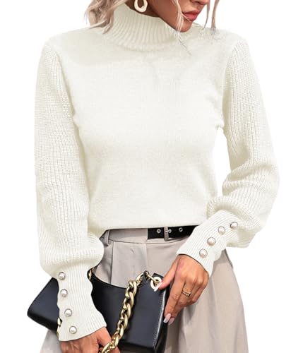 Image of Upopby Women's Fall Winter Turtleneck Sweaters Knitted Pullover Sweater Top