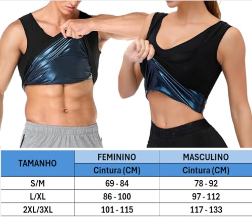 Cinta Regata Térmica Efeito Sauna Queima Gorduras Barriga Camiseta (Feminino, L/XL)