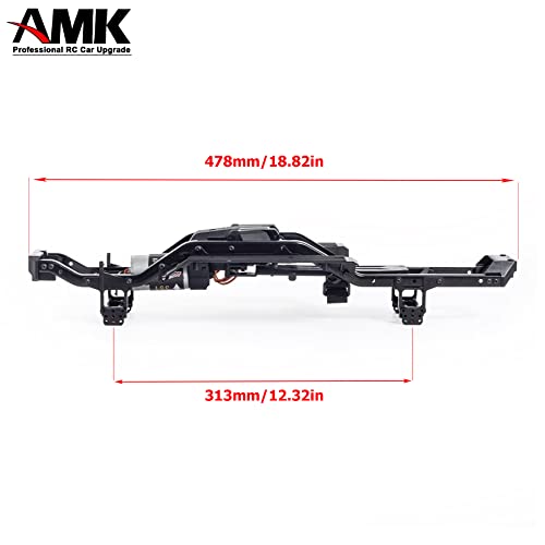 313mm Wheelbase Nylon Chassis Frame Car Body with 2-Speed Transmission 35T 550 Motor for 1/10 RC Crawler Axial SCX10 TRX4 D90 (DIY)