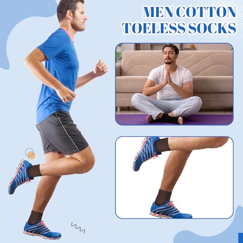 10 Pairs Men Toeless Socks Open Toe Flip Flop Pedicure Socks for Sandals Running Yoga Spa4