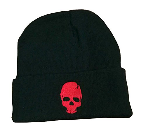 Agaruu Bonnet Hip Hop Punk Rock en tricot pour homme, Rouge, M Cover