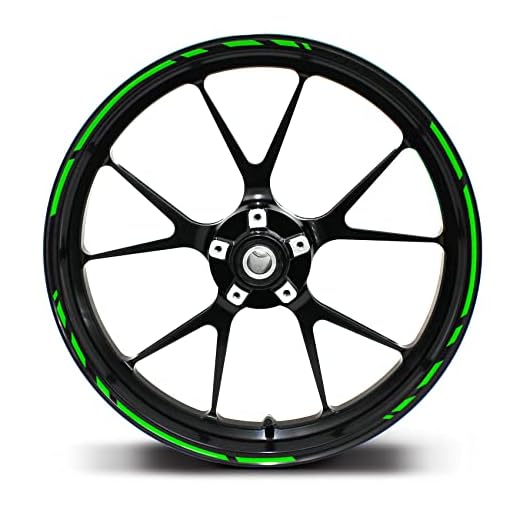 Lot complet de 12 autocollants - Au design GP - Pour jantes de moto, voiture et vélo de 16", 17", 18" et 19" - En film très fin