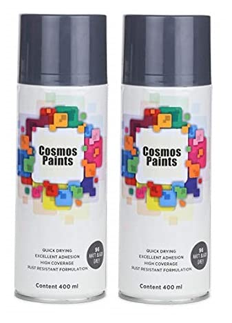 Cosmos Paints Matt Black Grey Spray Paint 400ml (Pack of 2) (B08P9V2VMD) Amazon Price History, Amazon Price Tracker