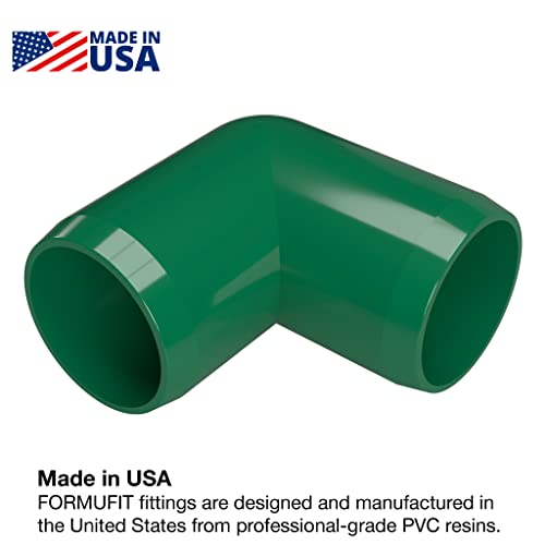 Formufit F03490E-Gr-8 90 Degree Elbow Pvc Fitting, Furniture Grade, 3/4" Size, Green (Pack Of 8) #TOP1