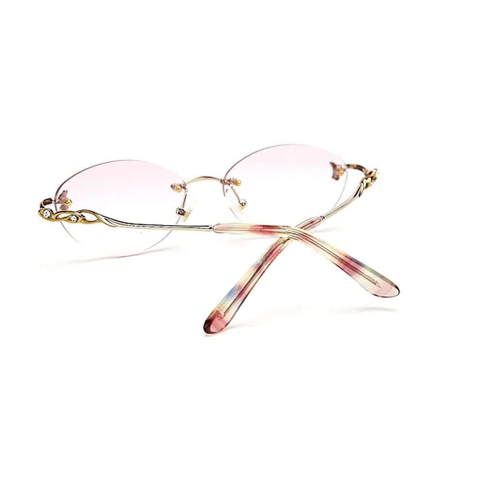 Gafas De Lectura Mujeres Gafas De Oval Sin Marco Gafas De Ordenador Multifocales Progresivas Lente De Multifocales +2.0/+2.5 (Size : +3.5Reading)