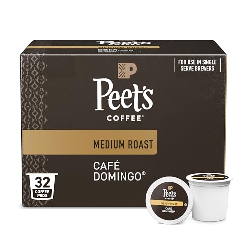 Peet's Coffee, Medium Roast Single Serve Coffee Pods - Café Domingo 32 Count (1 Box of 32 Pods)