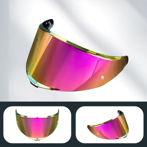 Image of PSLER Shatterproof Motorcycle Helmet Visor for K6 K6s,Deep Rose Red | Impact-Resistant ,UV400 Protection, Tinted Face Shield for K6 K6s,Helmet Accessories Replacement
