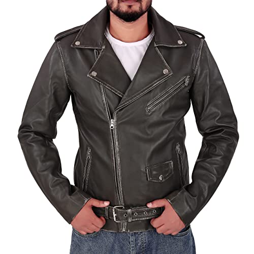 Image of Men Leather Jacket - Lambskin Winter Vintage Motorcycle Biker Jacket, Coat Soft & Stylish Moto Ride & Racing Jacket's