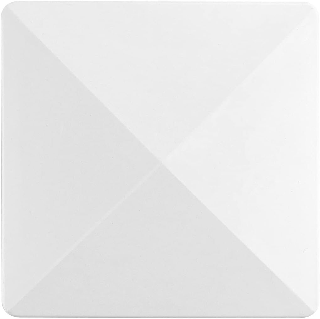 QWORK 16 Pack 5" Vinyl Pyramid Style Fence Post Cap, Vinyl Post Caps, Decorative Mailbox, Lamp Post, Deck, Dock, Piling Caps, Protect Wooden Fence Poles Outdoor, White 5" x 5"