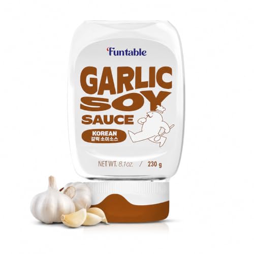 Funtable Halal Garlic Soy Sauce - Sweet Korean Bulgogi Marinade, 8.1 oz