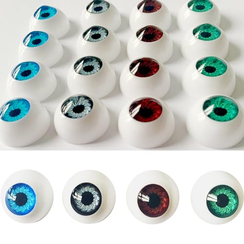 32PCS Halloween Eyeballs 22mm 3D Realistic Plastic Doll Eyeball Scary Fake Eyes for Halloween Trick or Treat Party Craft Horror Prop Decoration