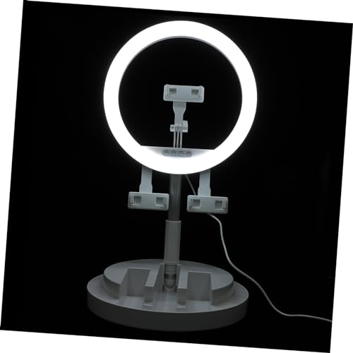 Angoily Phone Light Rack Led Selfie Light Stand 360° Rotation Dimmable White for Live Streaming Makeup Jm03