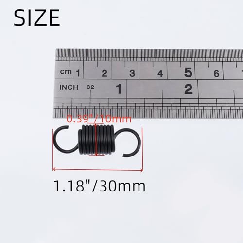 Image of Mcredy 10 Pcs Extension Spring Black 1.18 Inch Stainless Steel Small Springs with Hook Ends for DIY Repair Project