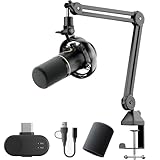 Réduction du bruit en trois étapes pour un audio pur : le motif polaire cardioïde combiné à la technologie de réduction du bruit en trois étapes supprime efficacement le bruit ambiant et les échos de la pièce, vous permettant d'enregistrer des voix claires sans cabine insonorisée professionnelle et d'obtenir une clarté de qualité diffusion.