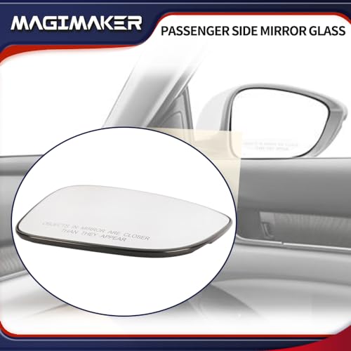 Magimaker Right Passenger Side Mirror Glass with Rear Holder 76203-TVA-A21 Compatible with Honda Accord 2018 2019 2020 2021 2022 Rear View Power Heated Glass
