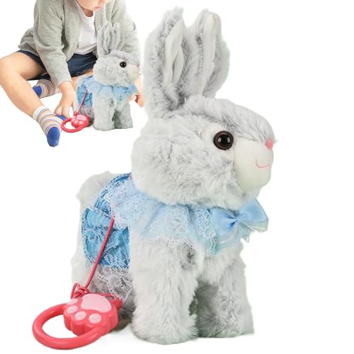 Jouet interactif lapin en peluche blanc motorisé sonore pour la chambre d'enfant