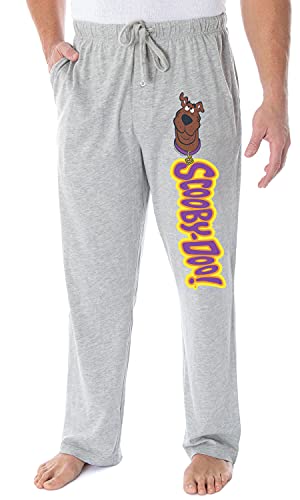 Scooby Doo Men's Scooby-Doo Head Cartoon Script Logo Loungewear Sleep Bottoms Pajama Pants