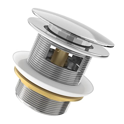 Exakey Tub Drain Chrome With Removable Pop-Up Freestanding Bathtub Drain Stopper,Upgraded Free Standing Tub Drain Anti-Rust And Watertight Polished Chrome #TOP1