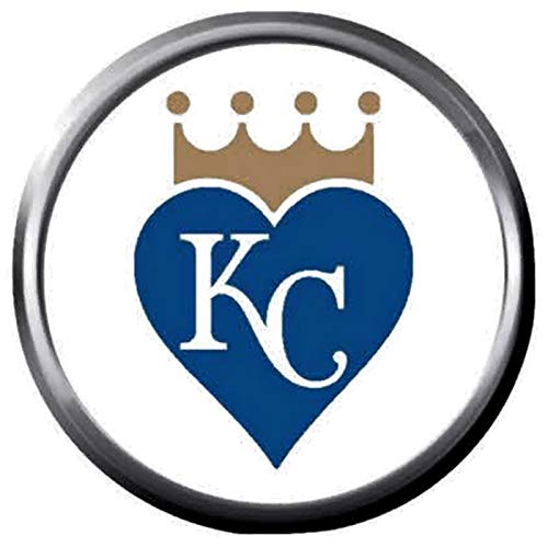 MLB Baseball Kansas City Royals Logo KC Heart 18MM - 20MM Snap Jewelry Charm