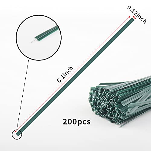 BABYPOEM Twist Ties, 200 PCS, 6.1 Inches, Bread Ties, Green, Reusable, for Bags, for Gardening, Home, Office - Thumbnail 2