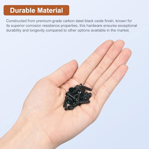 Image of DTGN 100Pcs M5 x 8mm /10mm /12mm /16mm /20mm Flat Head Hex Socket Cap Screws Bolts Kit with Wrench, Carbon Steel Black Oxide, Full Thread, Countersunk Bolts