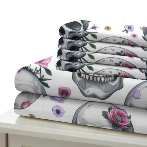 Housse de couette crâne de lit en microfibre de qualité supérieure