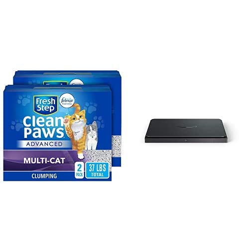 Fresh Step Advanced Clean Paws Clumping Cat Litter, Low Tracking Cat Litter with Odor Control - 37 lb (Package May Vary) + Amazon Dash Smart Shelf (Medium - 12
