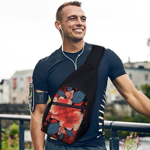 Bolso bandolera floral ligero para senderismo y viaje miniatura 3