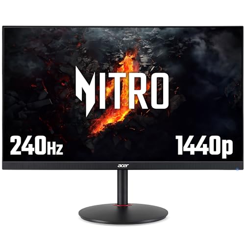 acer Nitro XV272WU2 27 inch Quad HD (2560 x 1440) Gaming Monitor - 240Hz 0.5ms IPS Panel FreeSync Premium 99% sRGB HDR400 Speakers DisplayPort HDMI