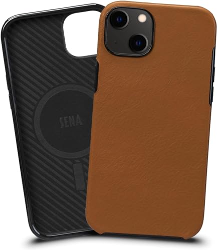 Étui en cuir iPhone 14 Plus Leatherskin caramel premium et ultra fin
